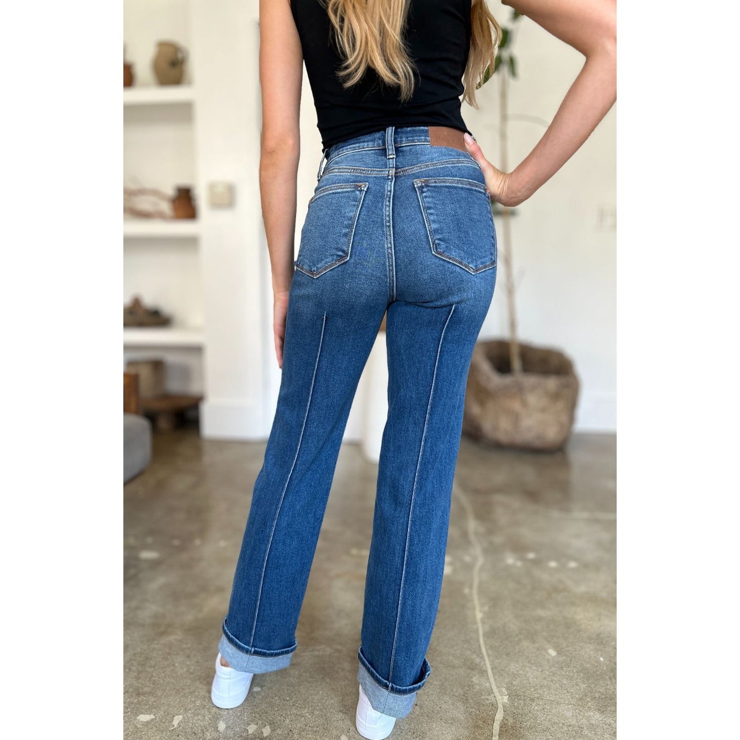 Judy Blue Full Size High Waist Front Seam Detail Straight Jeans