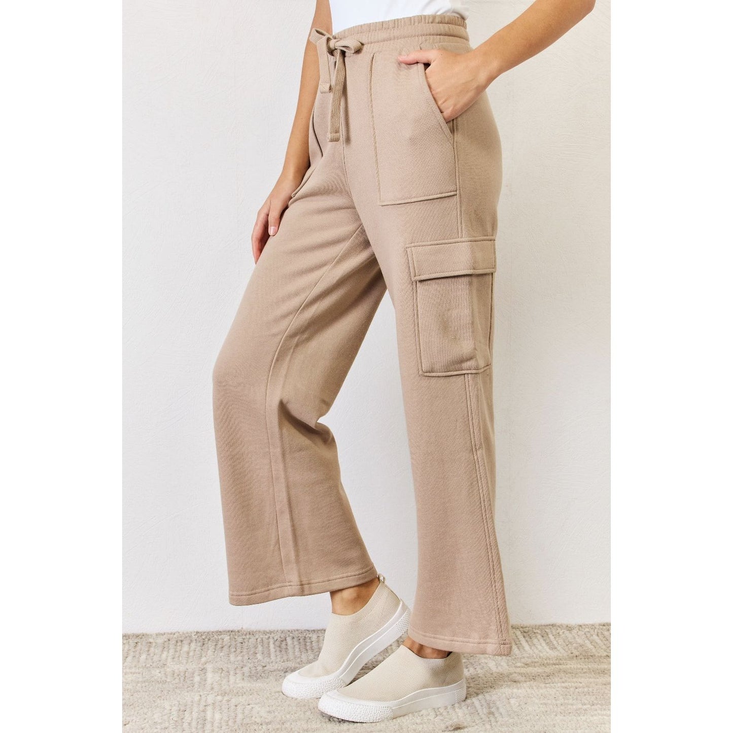 RISEN High Waist Cargo Wide Leg Pants