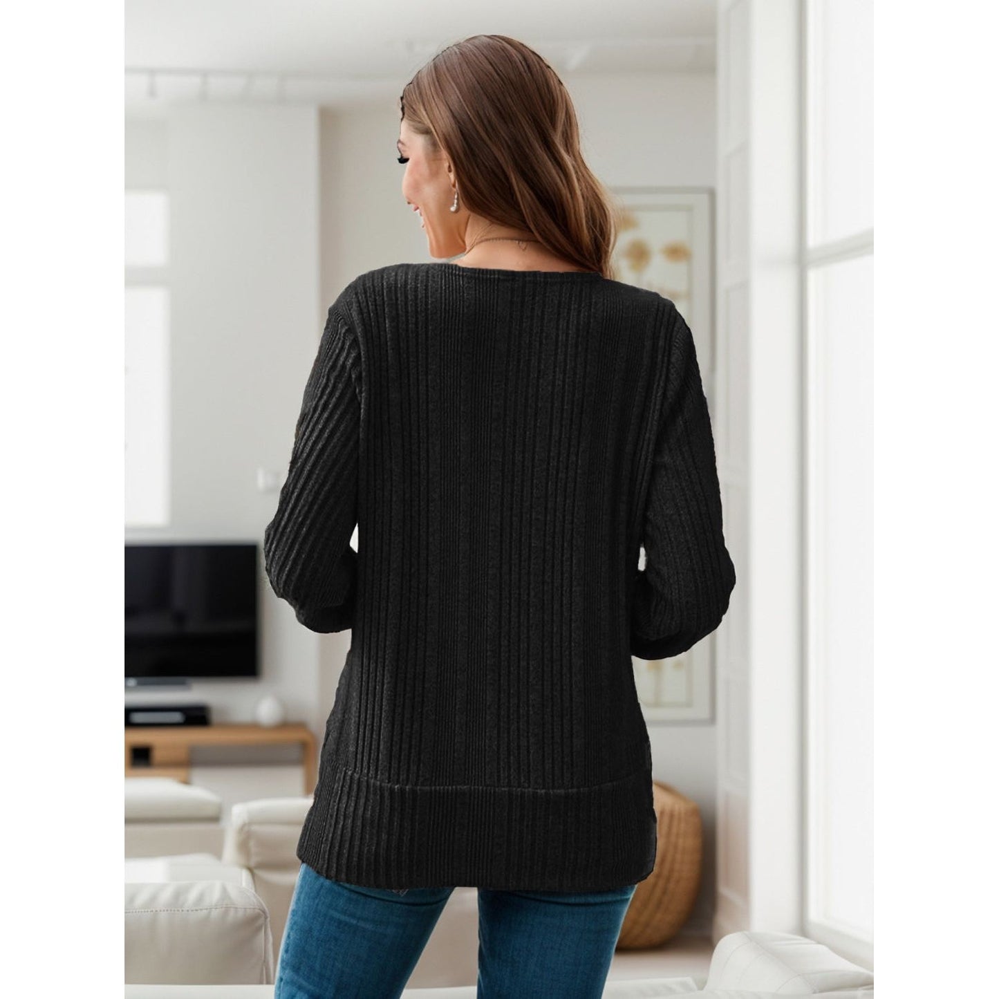 Square Neck Long Sleeve T-Shirt