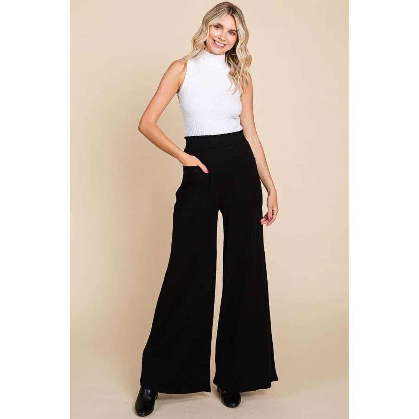 Culture Code Full Size High Waist Wide Leg Pants