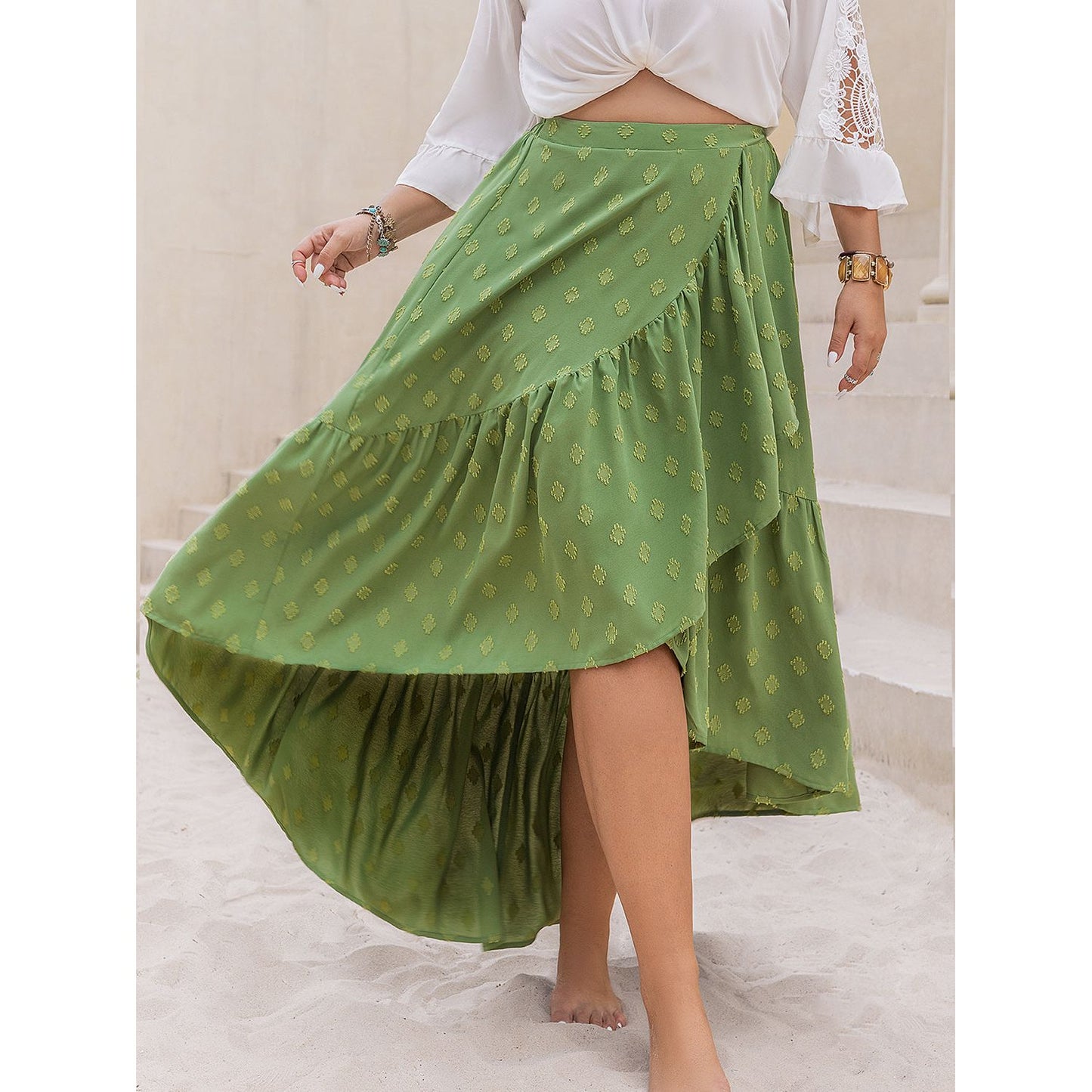 Plus Size High-Low Skirt