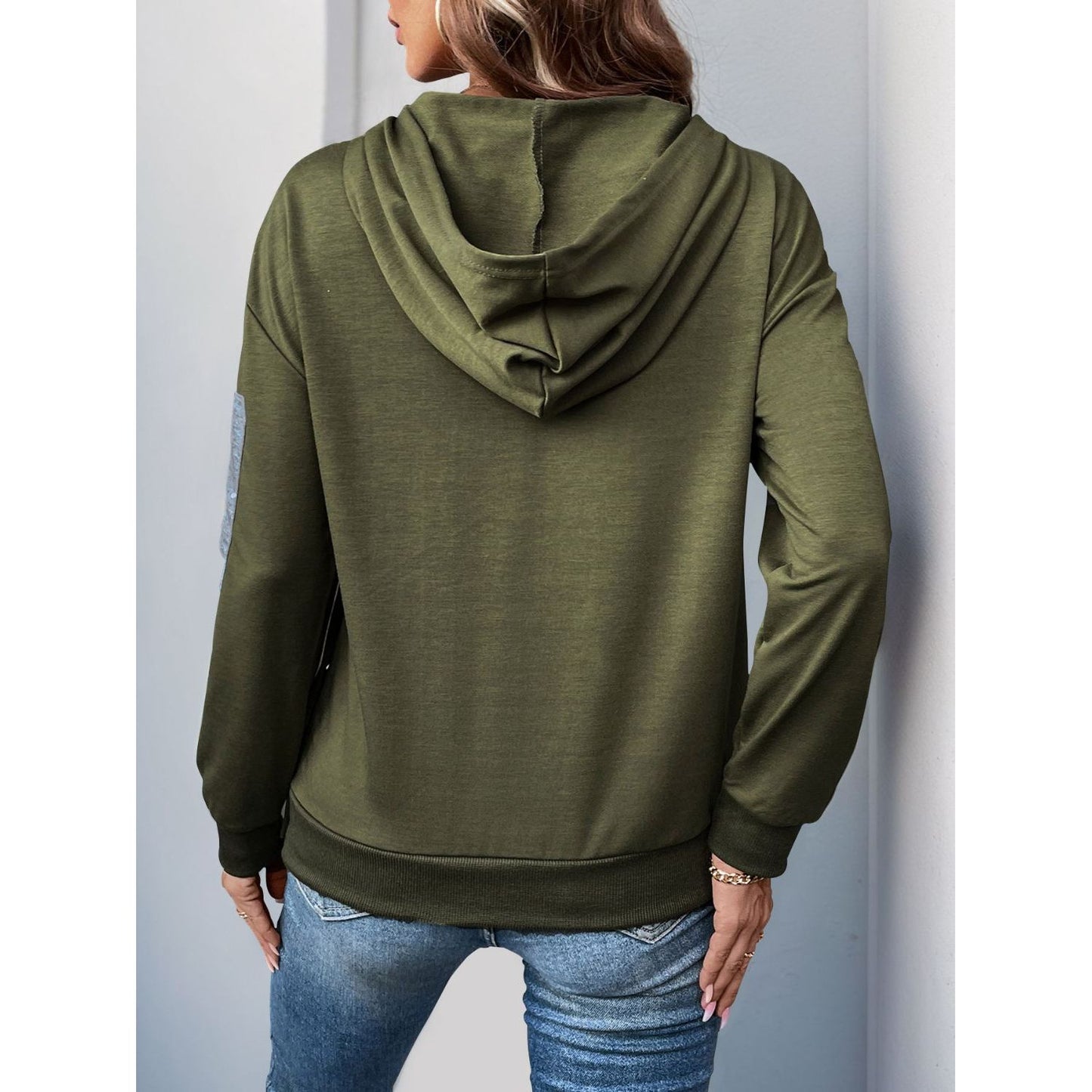 Perfee Dropped Shoulder Long Sleeve Hoodie