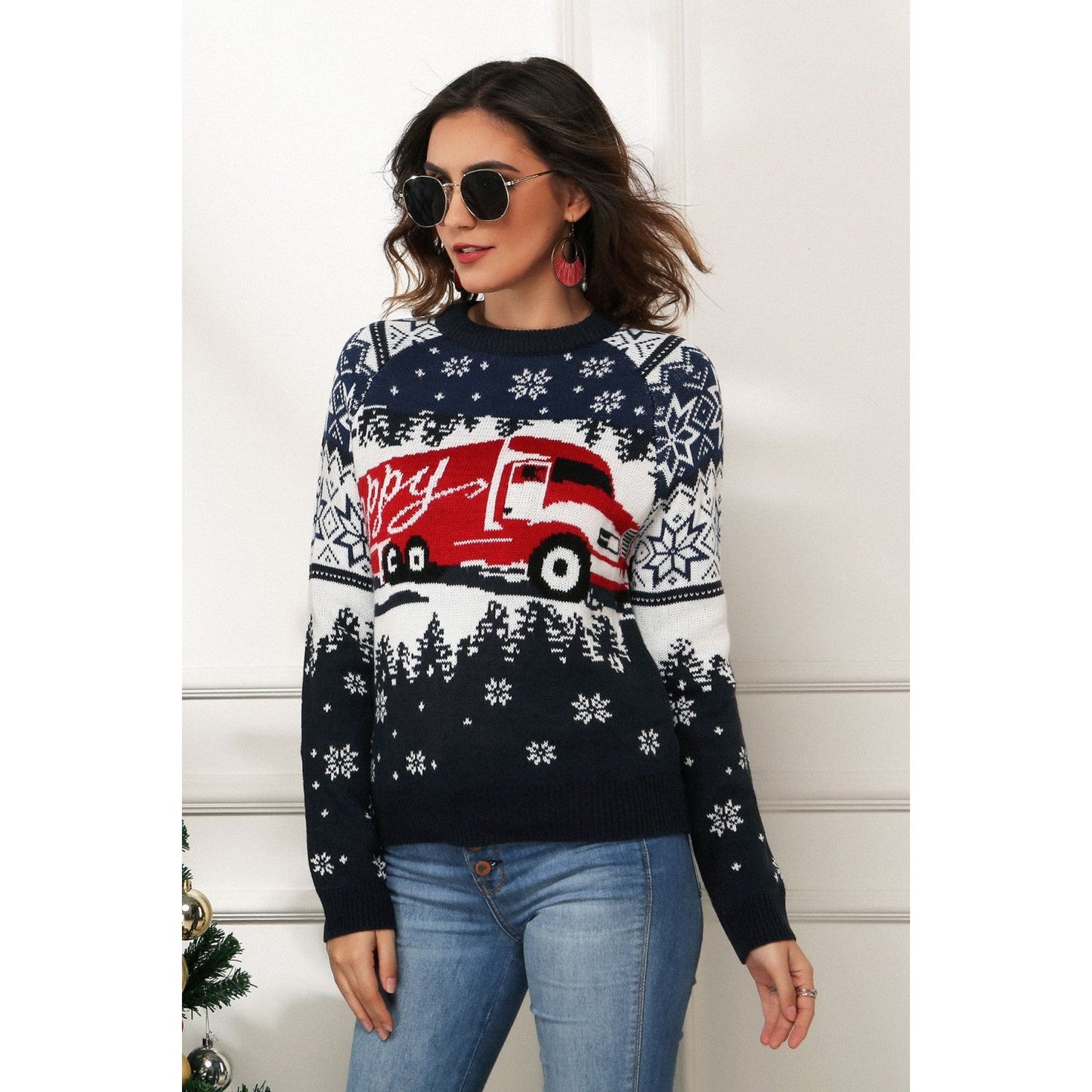 HAPPY Christmas Raglan Sleeve Sweater