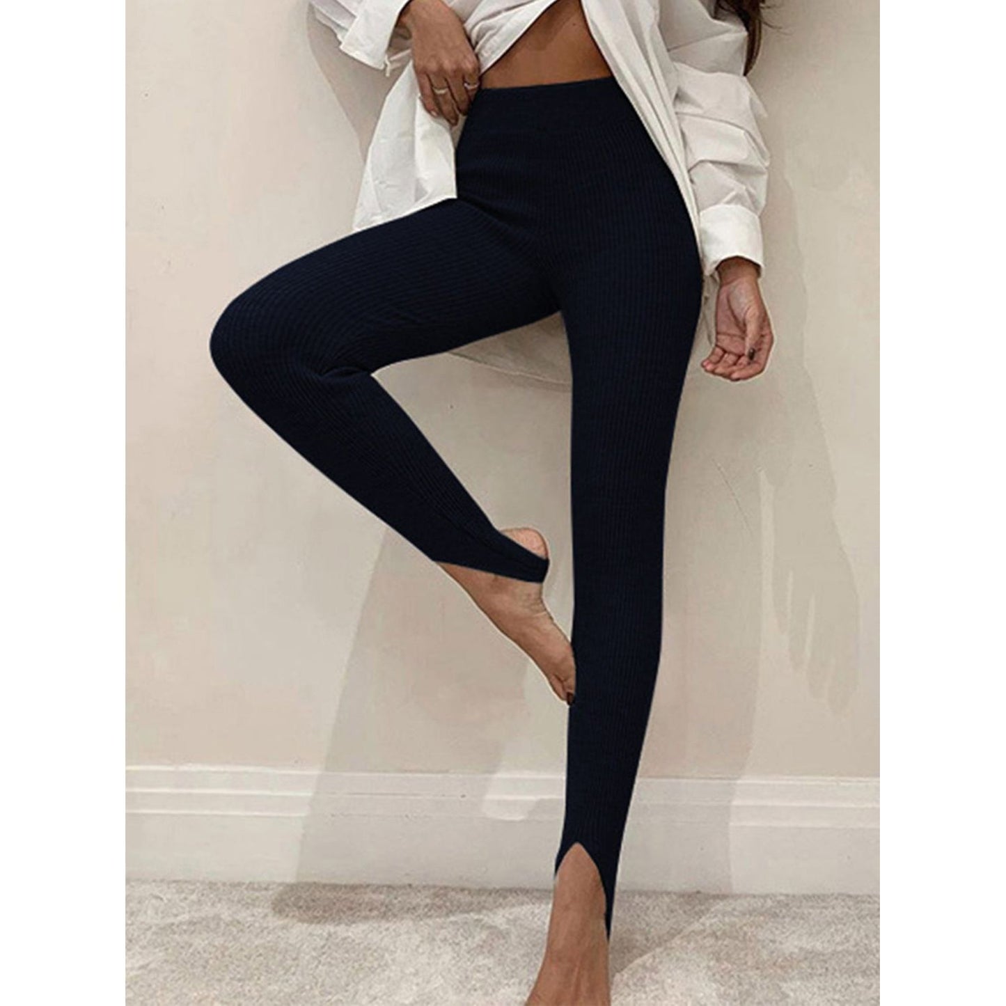 Ribbed Mid Waist Leggings