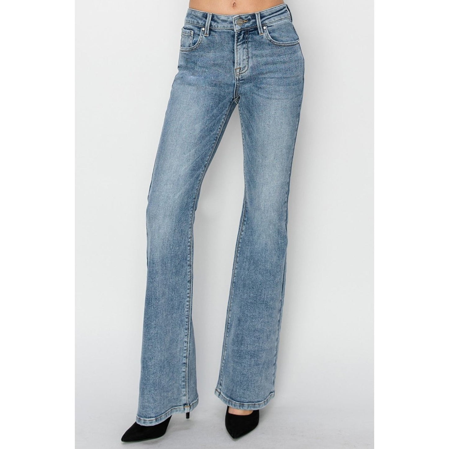 RISEN Full Size Mid Rise Bootcut Jeans