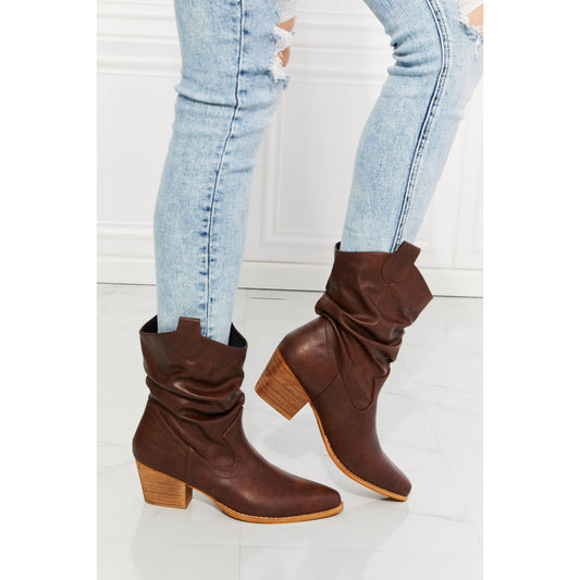 MMShoes Better in Texas Scrunch Cowboy Boots in Brown