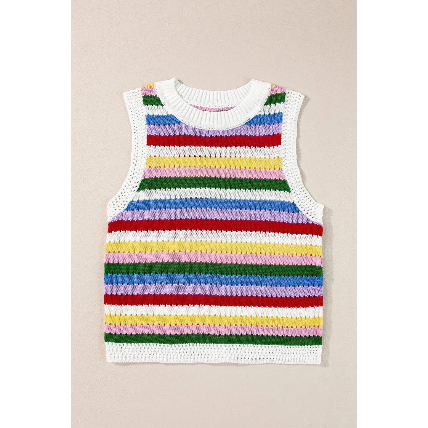 Contrast Round Neck Sweater Vest