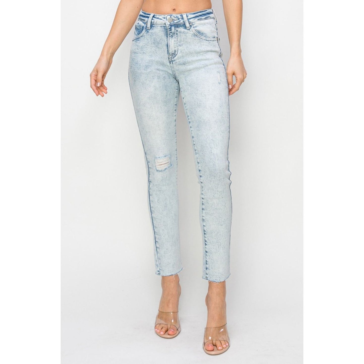 Risen Full Size High Rise Distressed Skinny Jeans