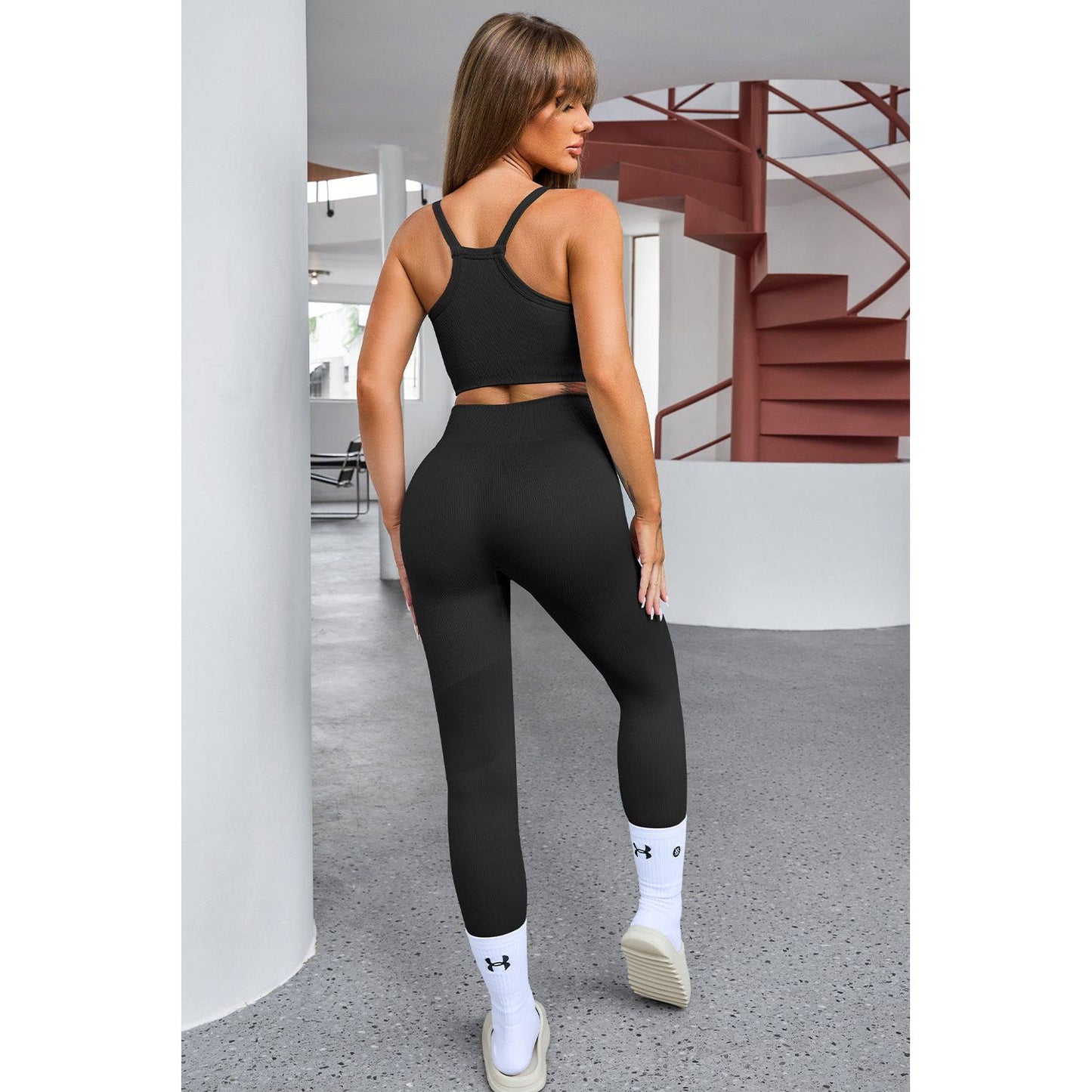 Tank Cropped Active Top and Pants Set