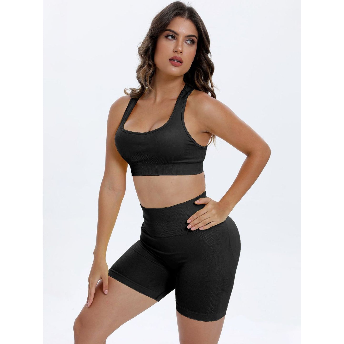 Scoop Neck Wide Strap Top and Shorts Active Set