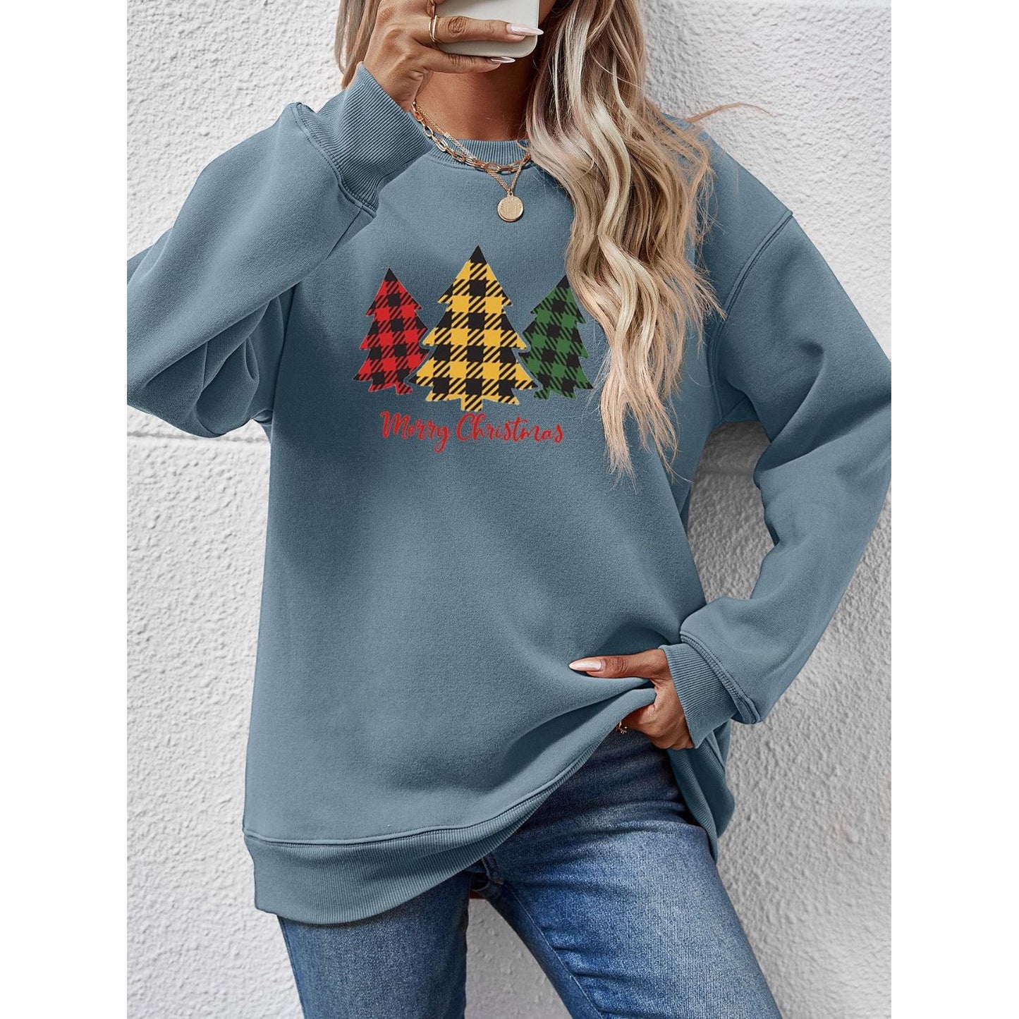 MERRY CHRISTMAS Dropped Shoulder Sweatshirt