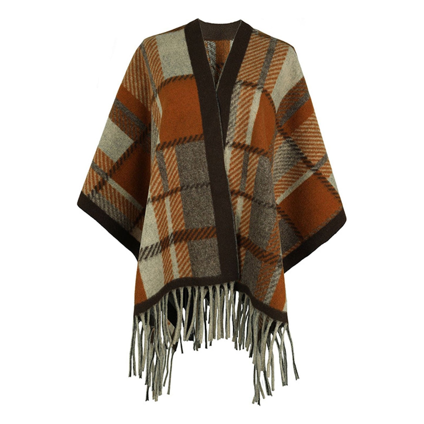 Cloak Sleeve Fringe Detail Poncho