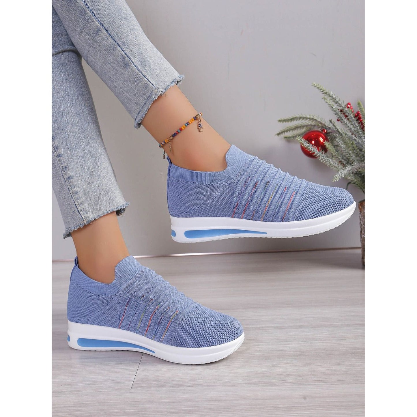 Breathable Mesh Wedge Sneakers