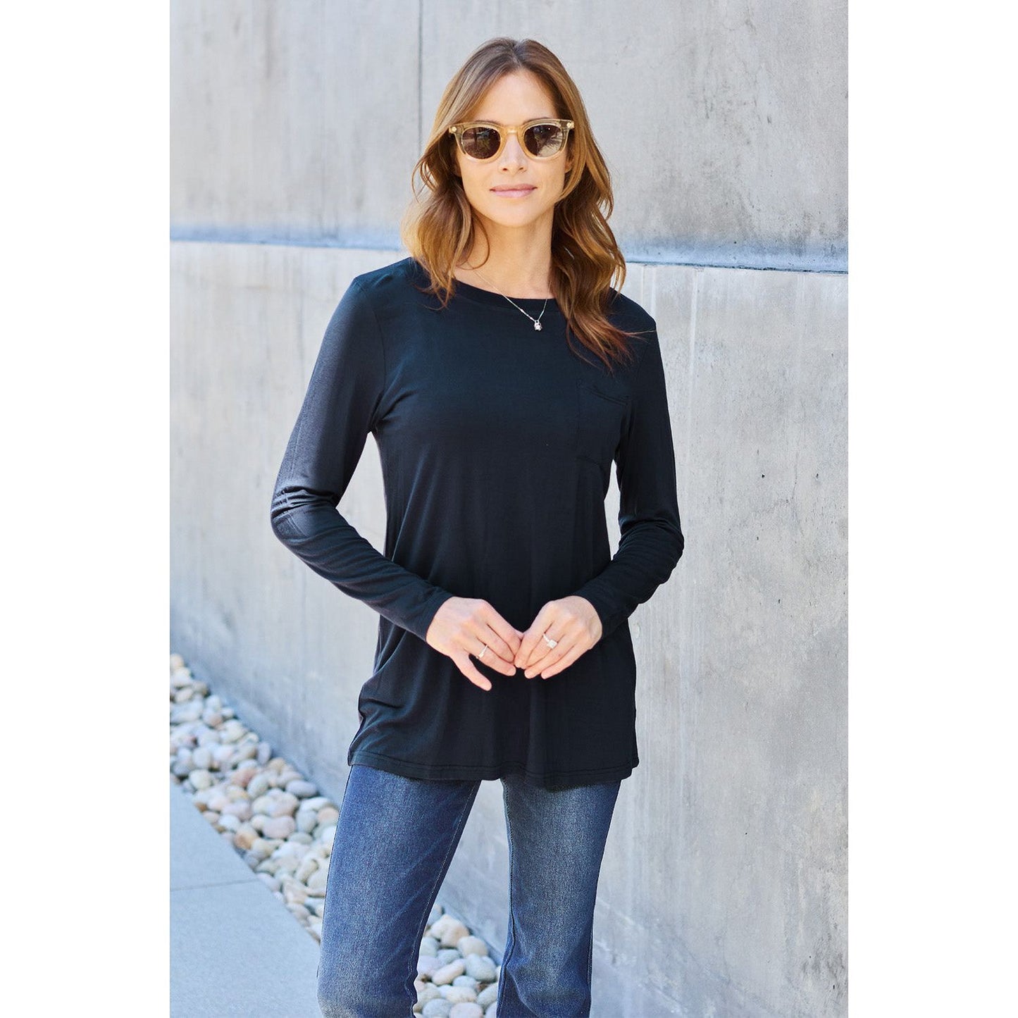 Basic Bae Full Size Round Neck Long Sleeve Top