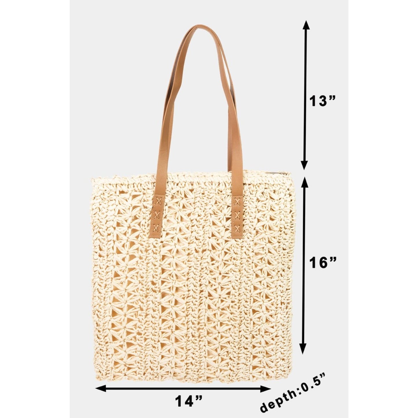 Fame Straw Braided Tote Bag