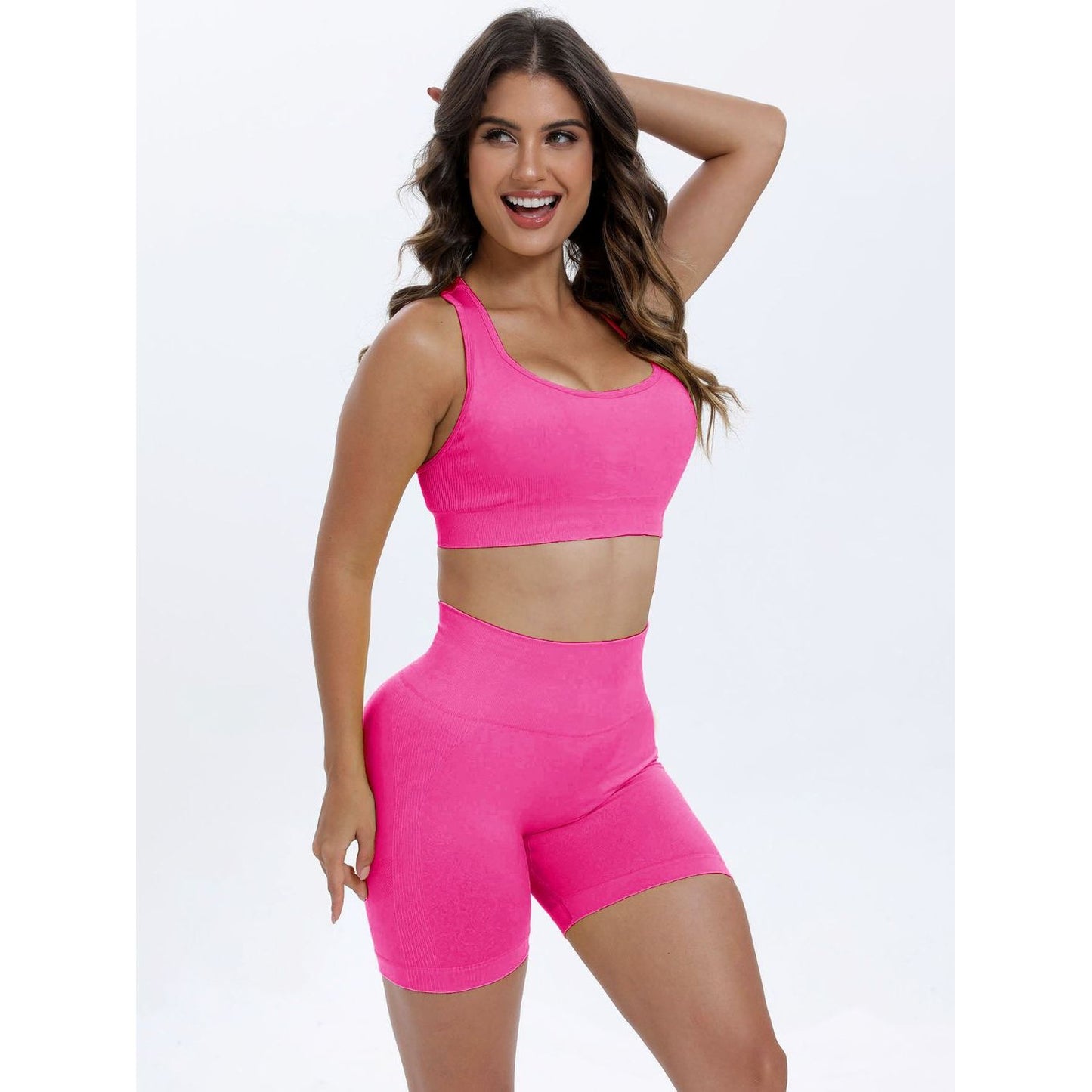 Scoop Neck Wide Strap Top and Shorts Active Set