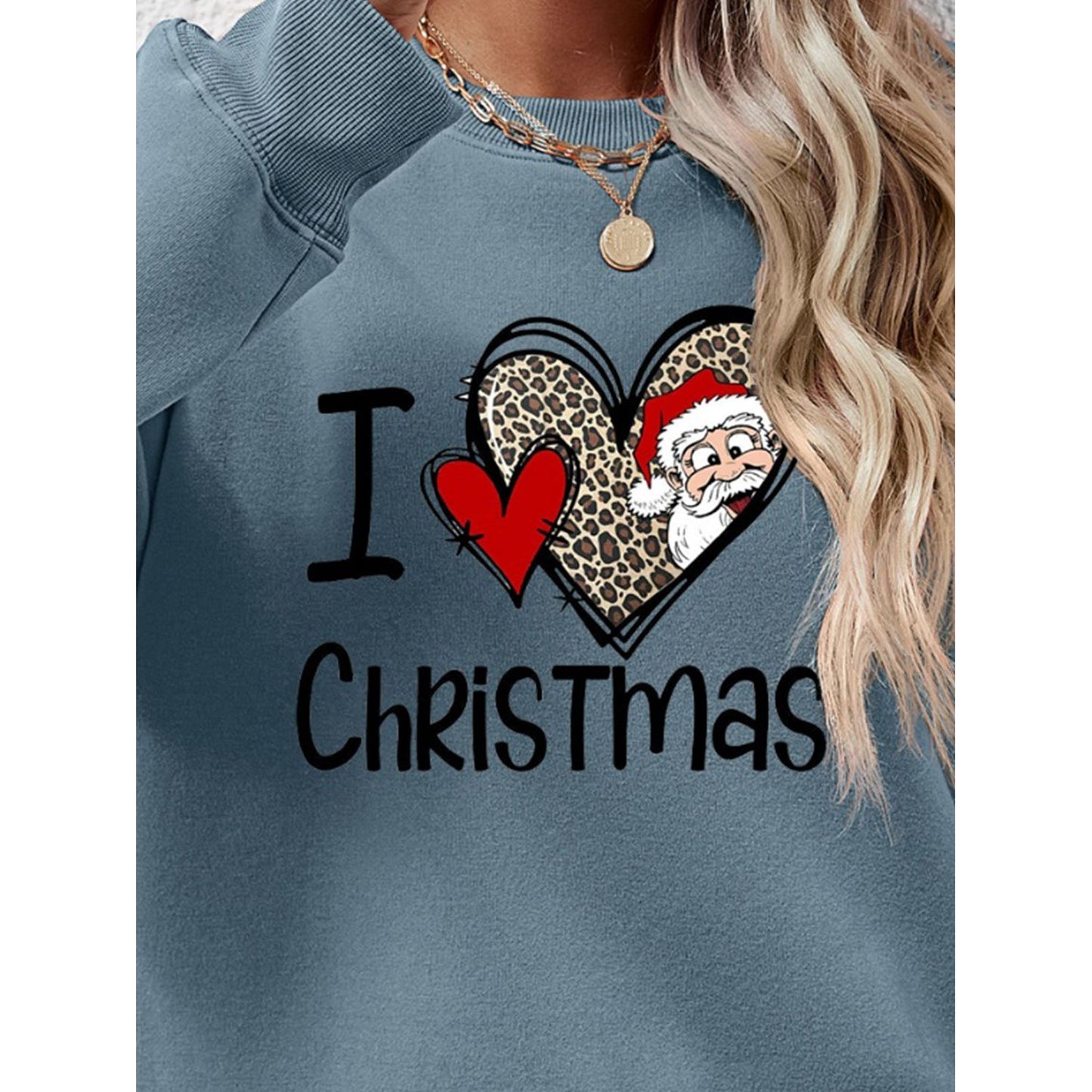 CHRISTMAS Graphic Round Neck Sweatshirt