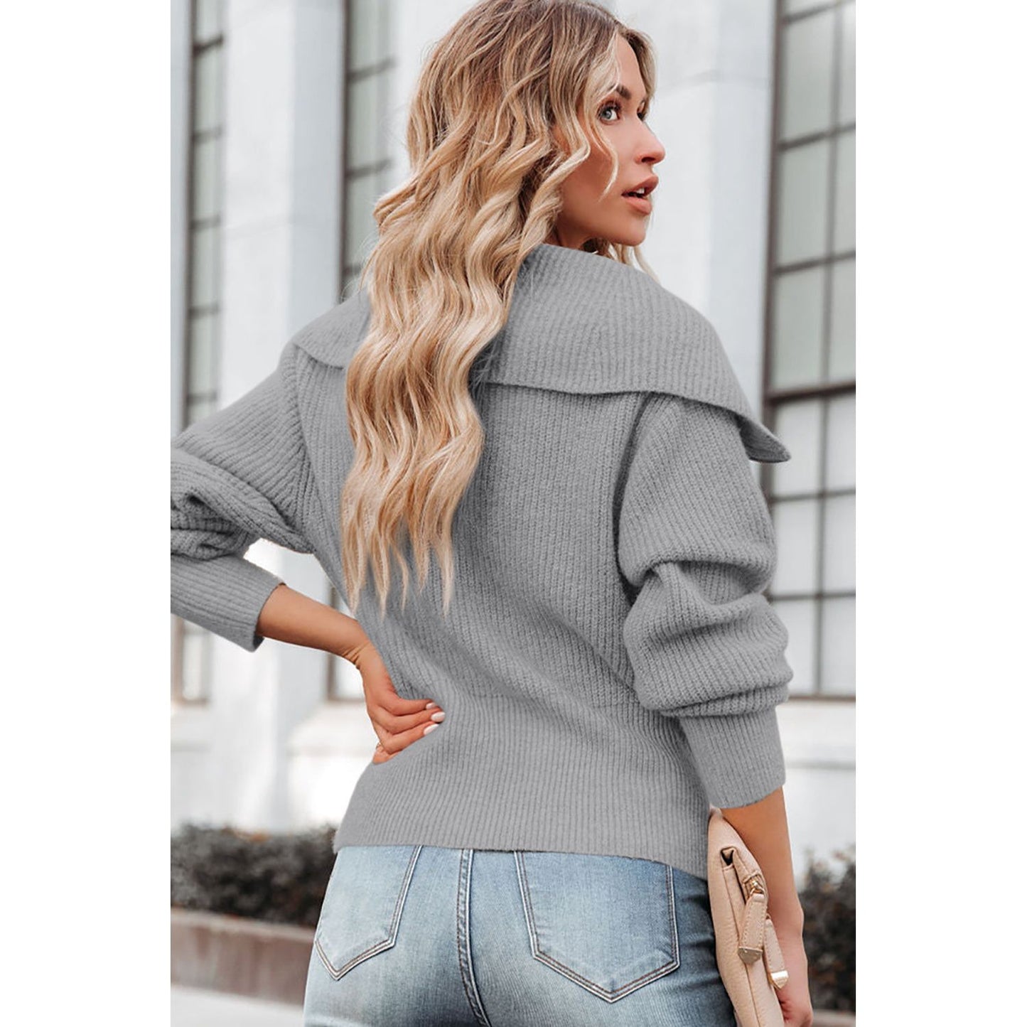 Zip Up Long Sleeve Cardigan