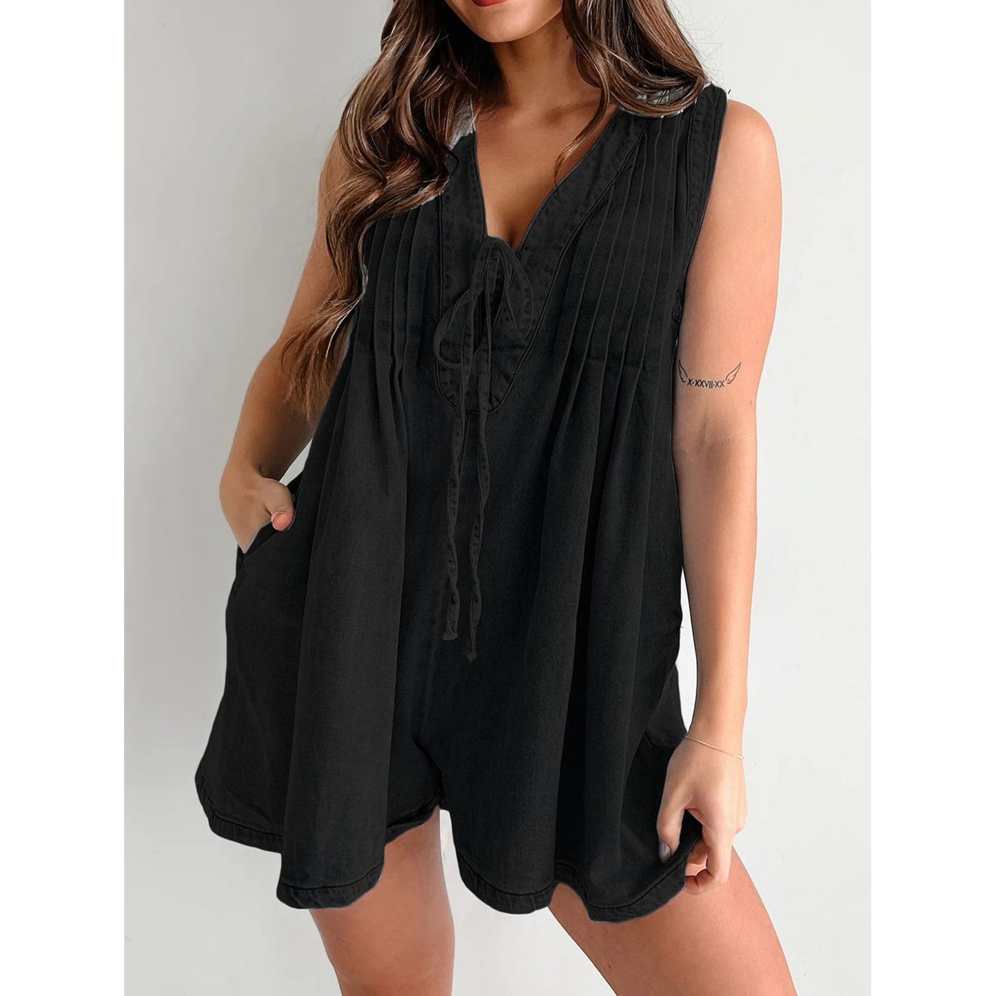 Tied Romper with Pockets