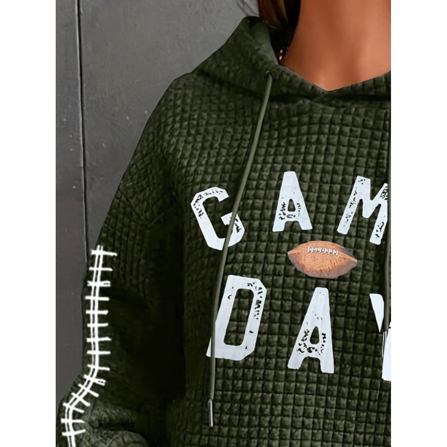 GAME DAY Football Drawstring Long Sleeve Hoodie