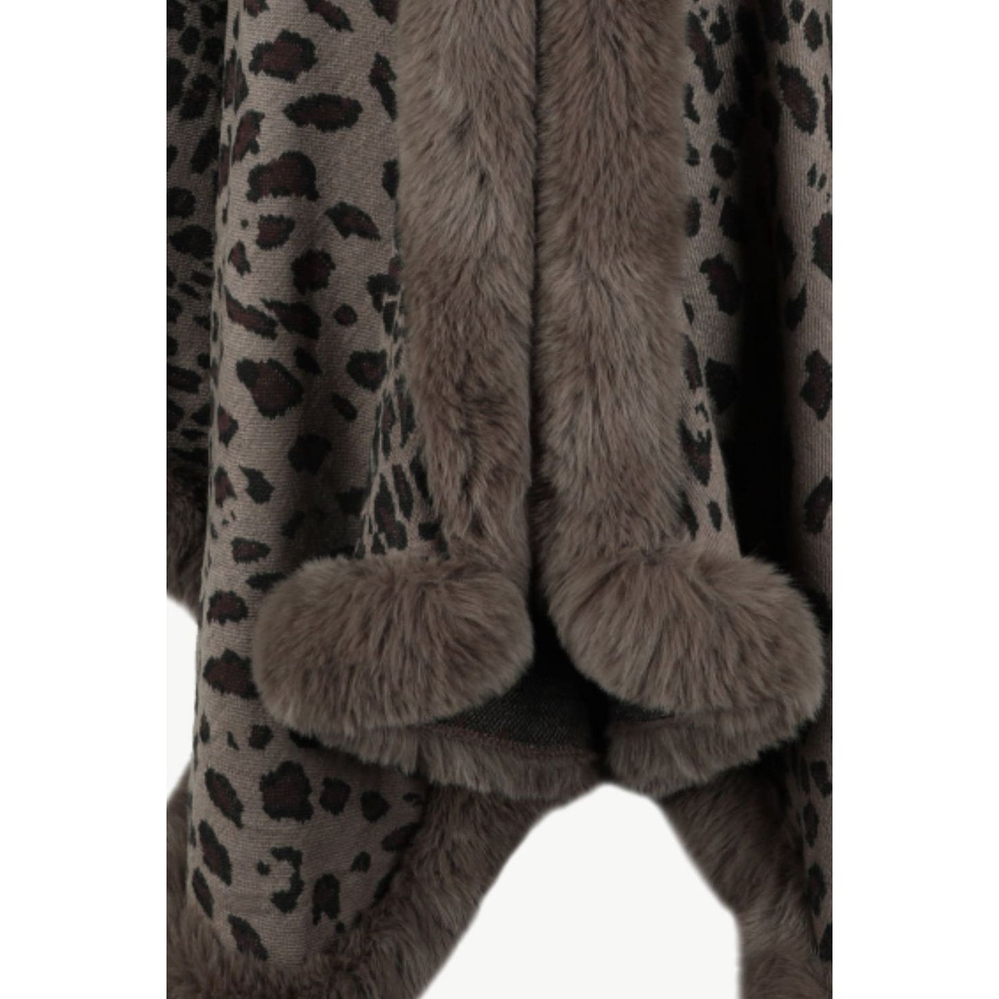 Leopard Open Front Poncho