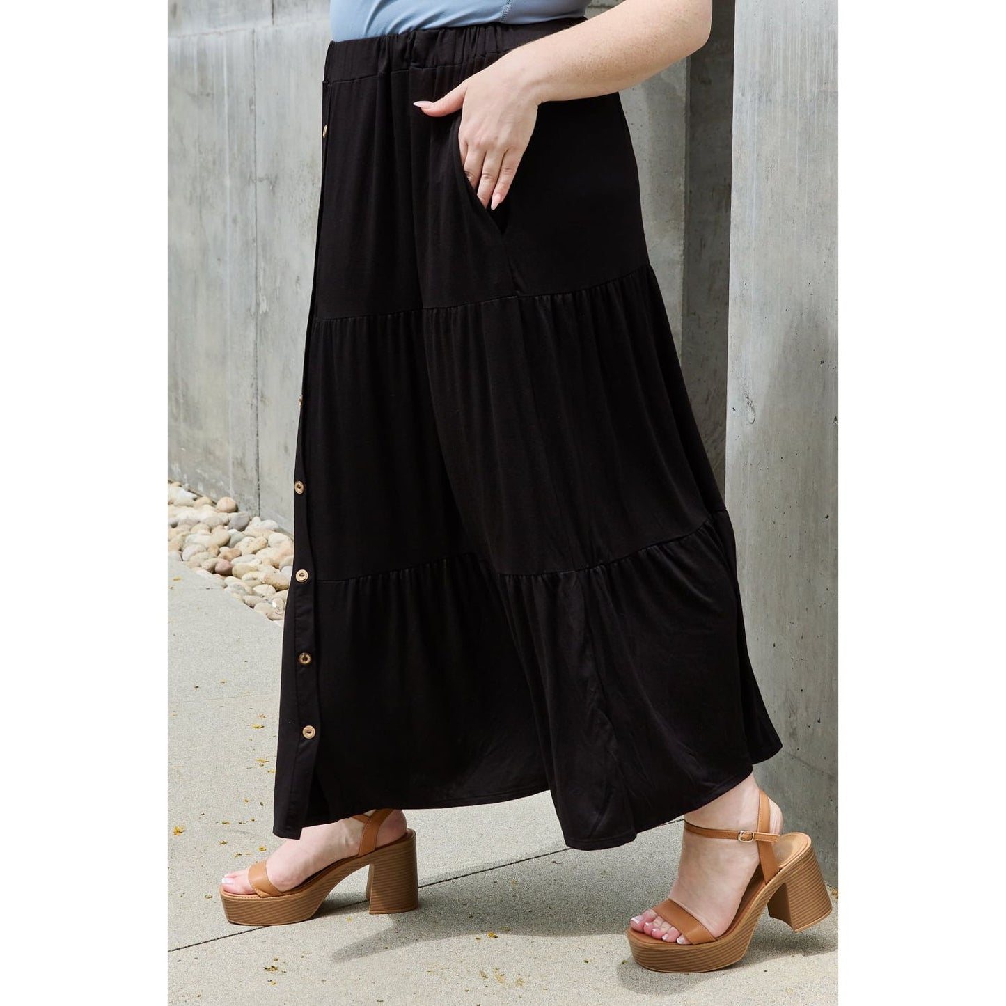 Heimish So Easy Full Size Solid Maxi Skirt