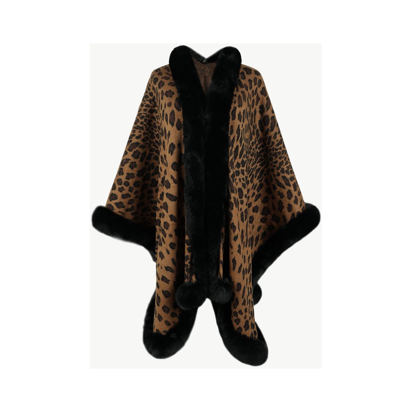 Leopard Open Front Poncho