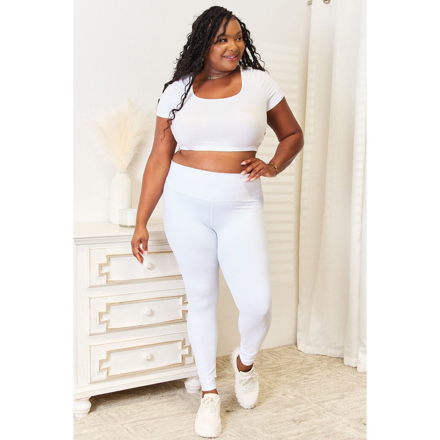 Double Take Wide Waistband Sports Leggings