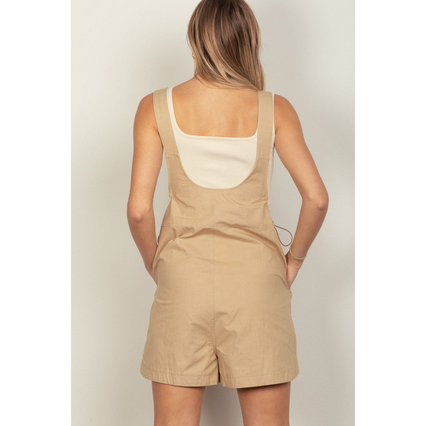 VERY J Adjustable Waist Suspender Overalls with Pockets