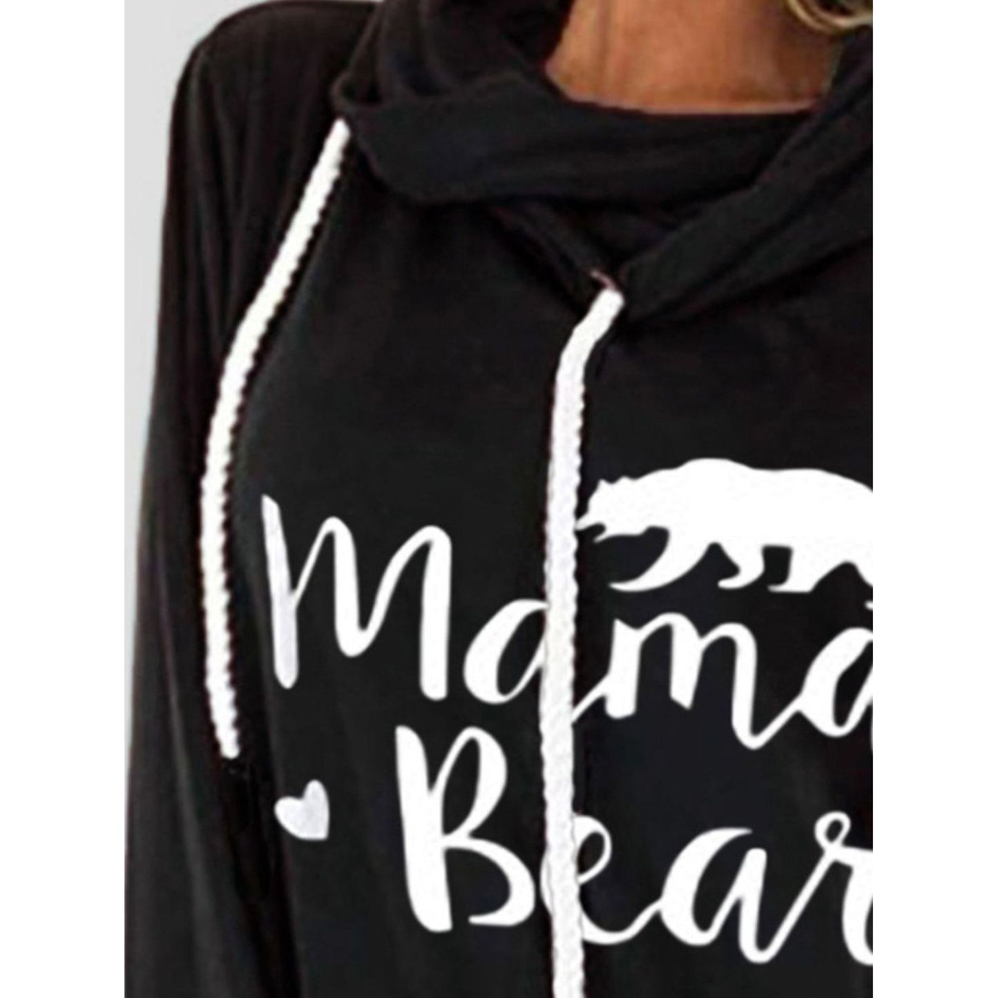 Drawstring Letter Graphic Long Sleeve Hoodie