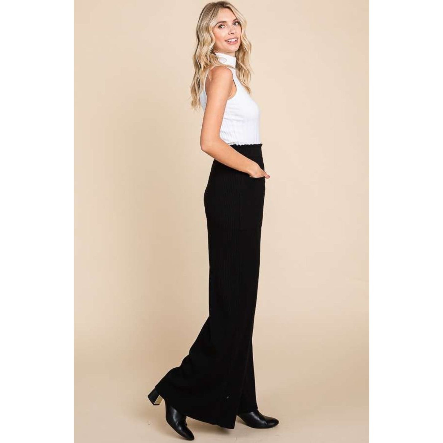 Culture Code Full Size High Waist Wide Leg Pants