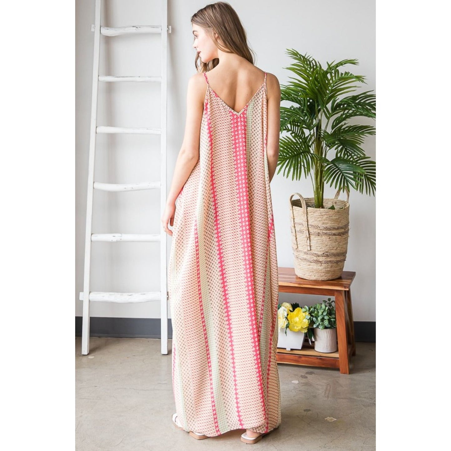 Heimish Printed Maxi Cami Dress with Pockets