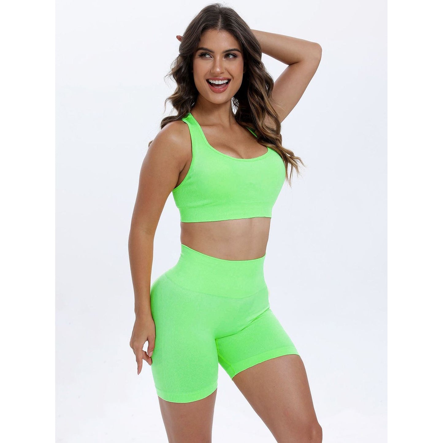 Scoop Neck Wide Strap Top and Shorts Active Set