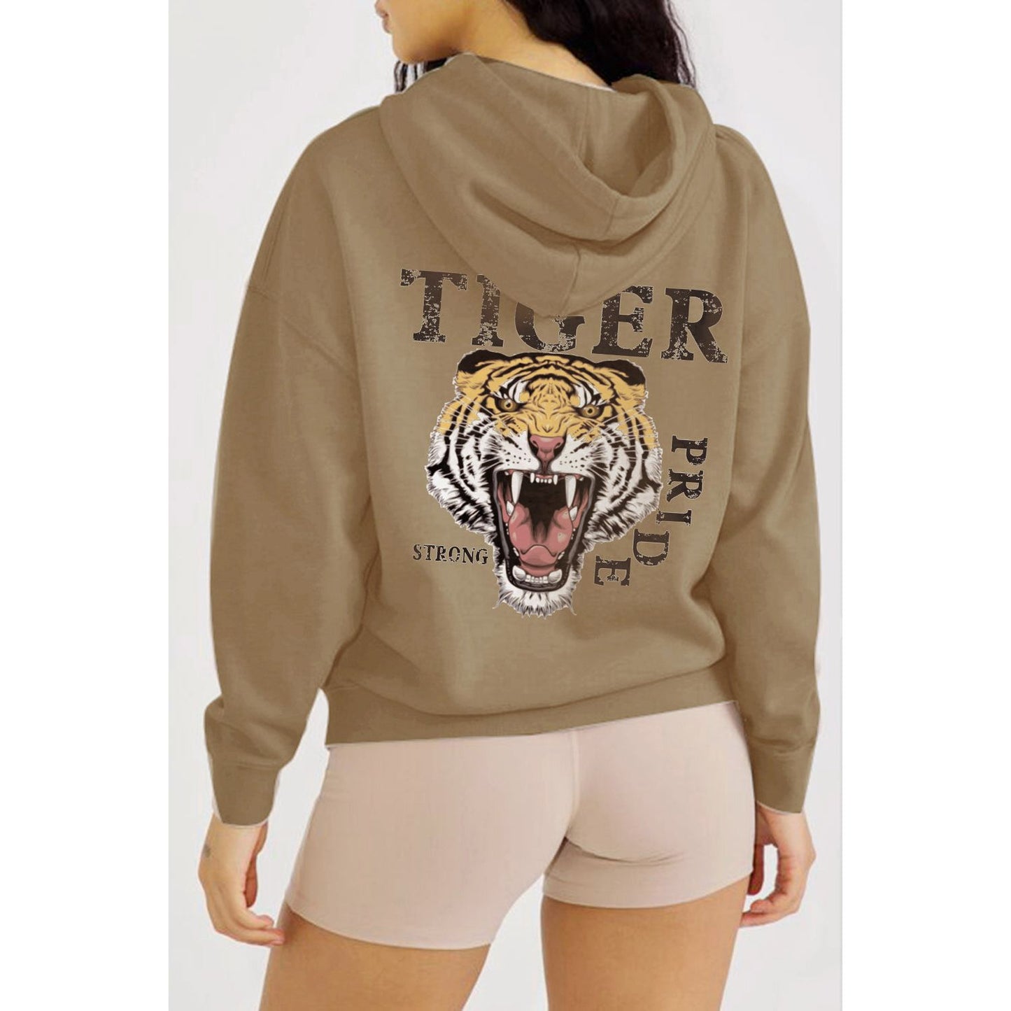 Simply Love Full Size TIGER STRONG PRIDE Graphic Hoodie