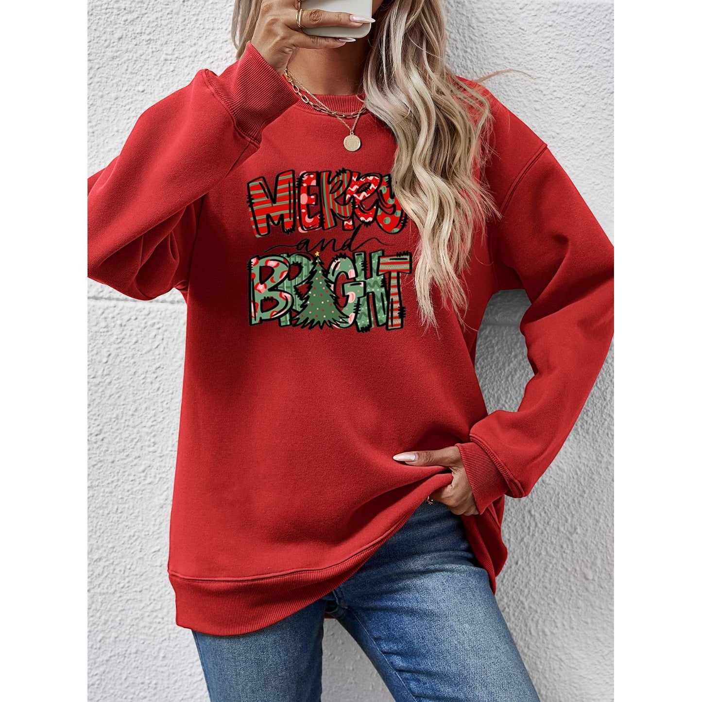 MERRY AND BRIGHT Long Sleeve Sweatshirt