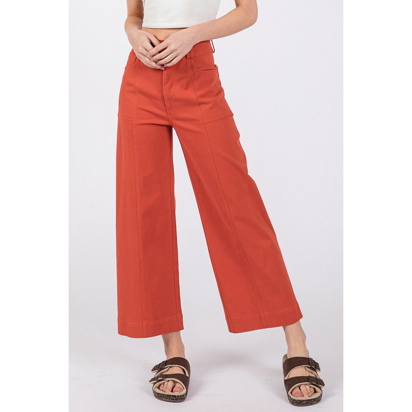 SAGE + FIG Wide Leg Cropped Pants