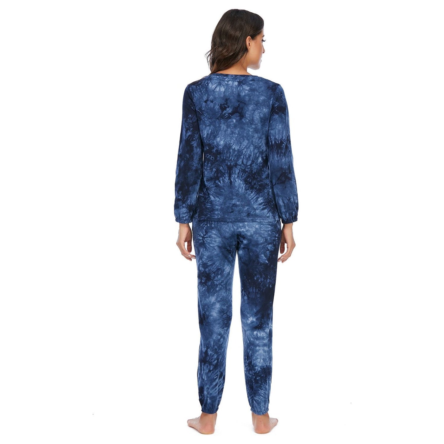 Tie-Dye Top and Drawstring Pants Lounge Set