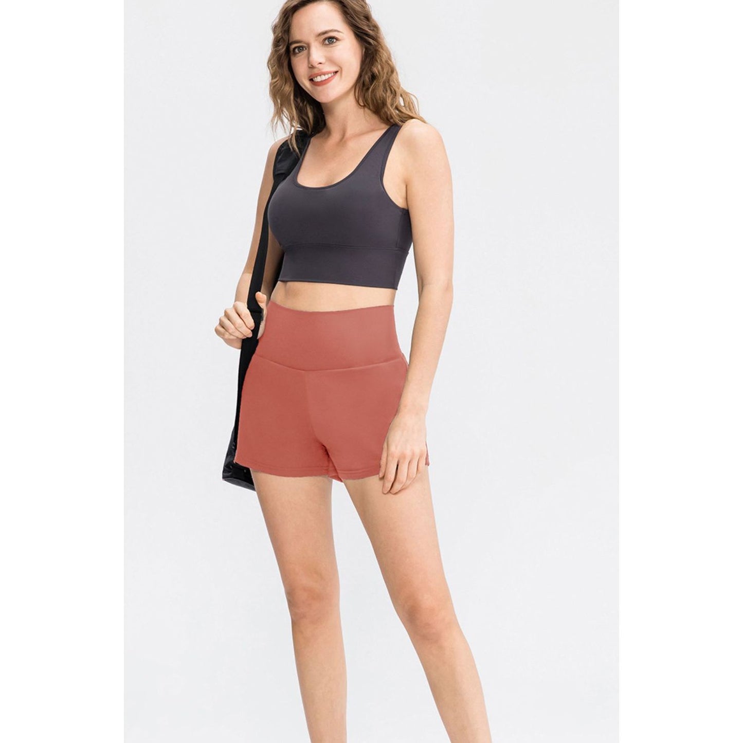 Wide Waistband Sports Shorts with Pockets