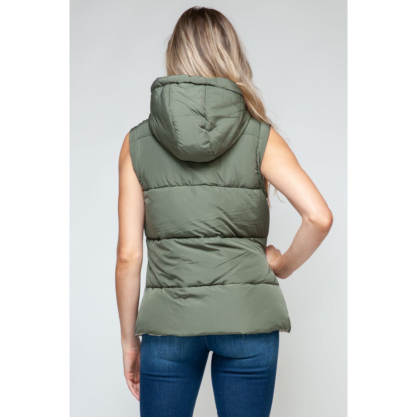 Snobbish Snap and Zip Closure Hooded Vest