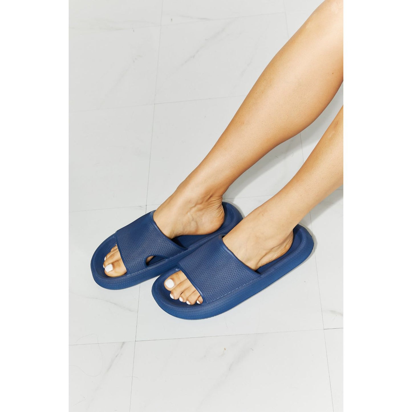 MMShoes Arms Around Me Open Toe Slide in Navy