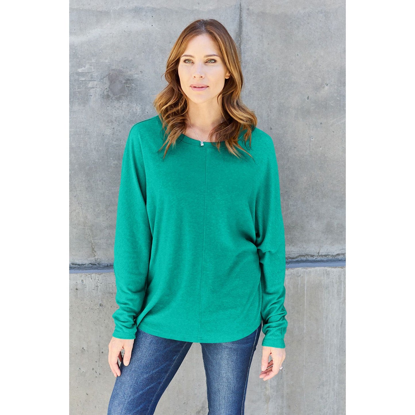 Double Take Full Size Round Neck Long Sleeve T-Shirt