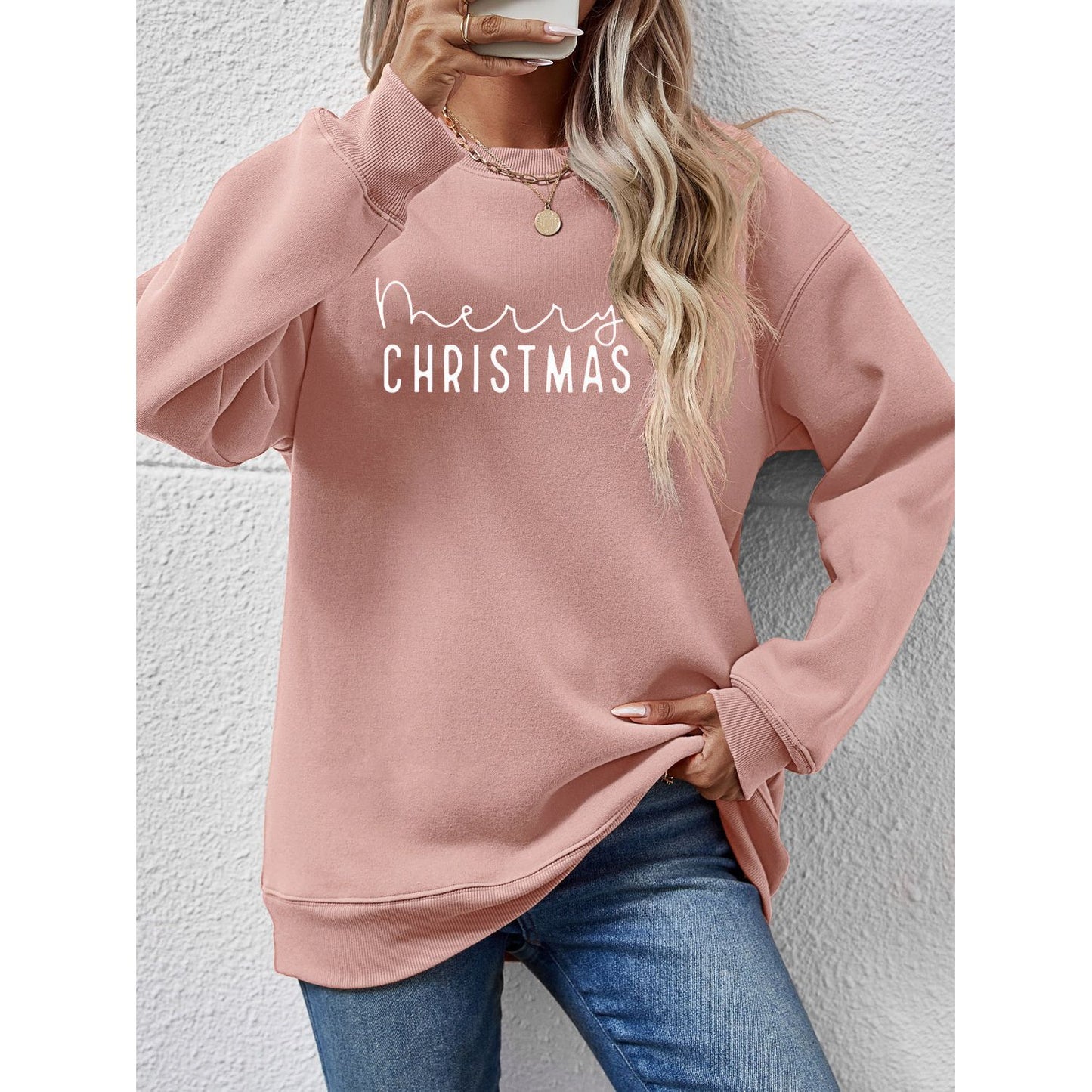 MERRY CHRISTMAS Dropped Shoulder Sweatshirt