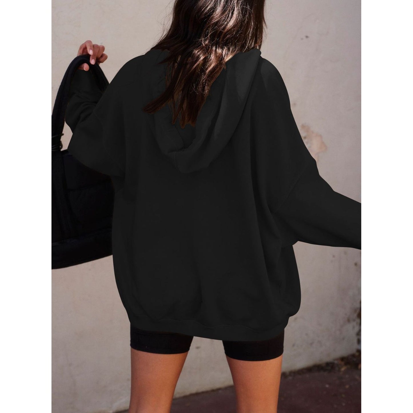 Dropped Shoulder Long Sleeve Hoodie