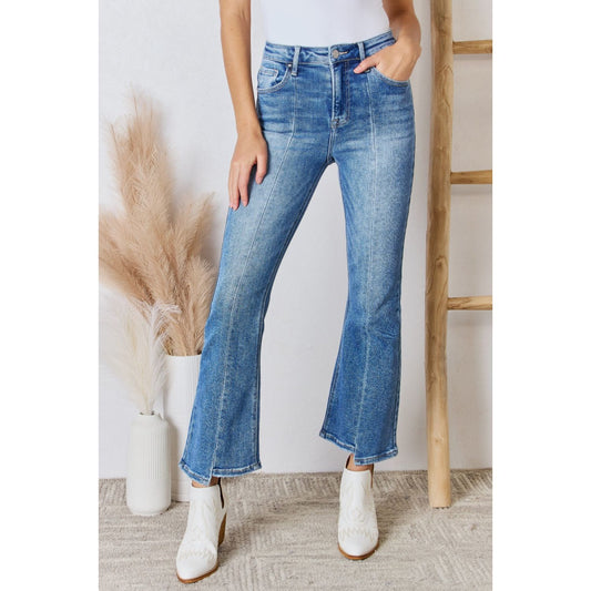 RISEN Full Size High Rise Ankle Flare Jeans