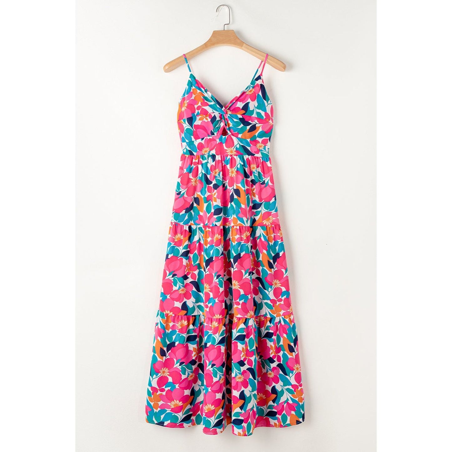 Printed V-Neck Maxi Cami Dress