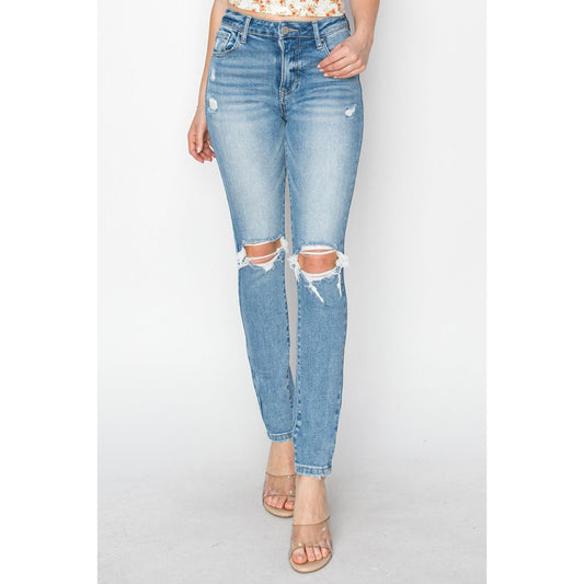 Risen Full Size High Rise Knee Distressed Skinny Jeans