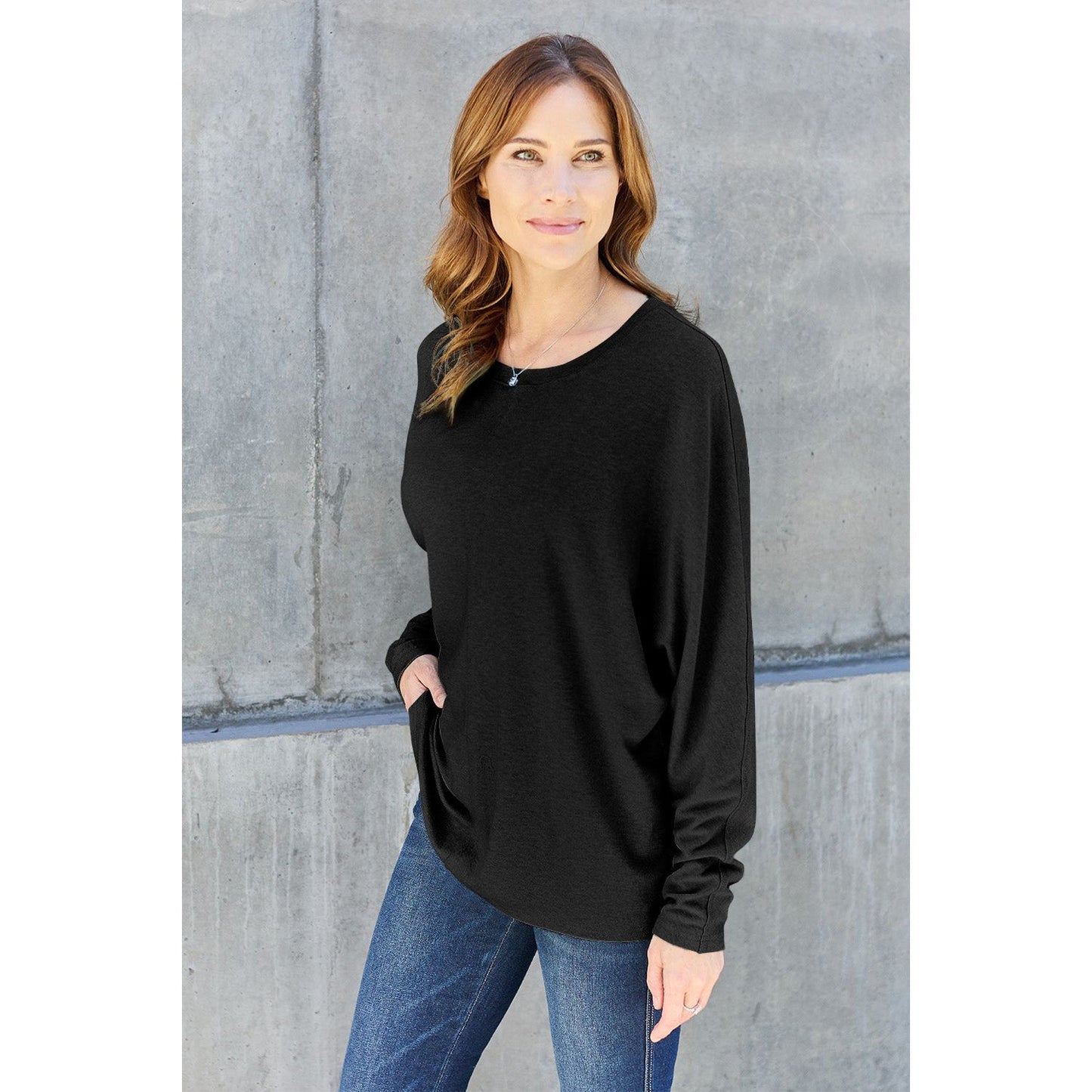 Double Take Full Size Round Neck Long Sleeve T-Shirt