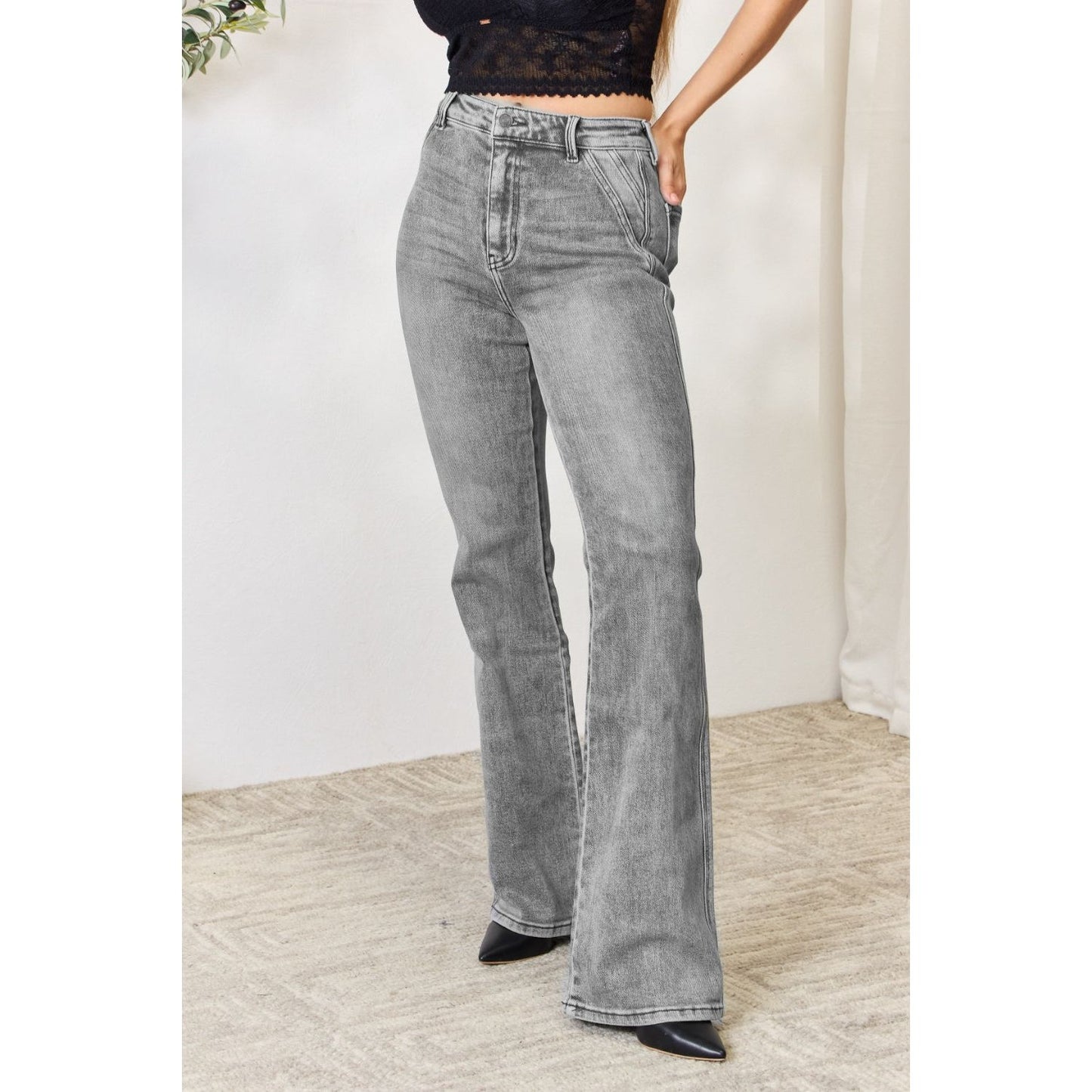 Kancan High Waist Slim Flare Jeans