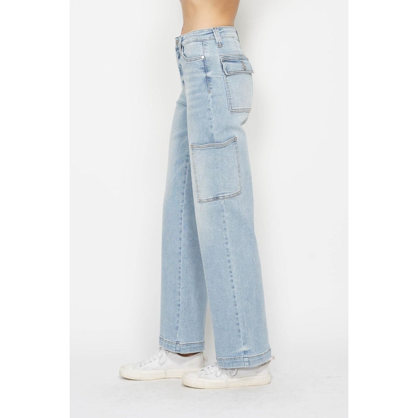 Judy Blue Full Size High Waist Straight Cargo Jeans