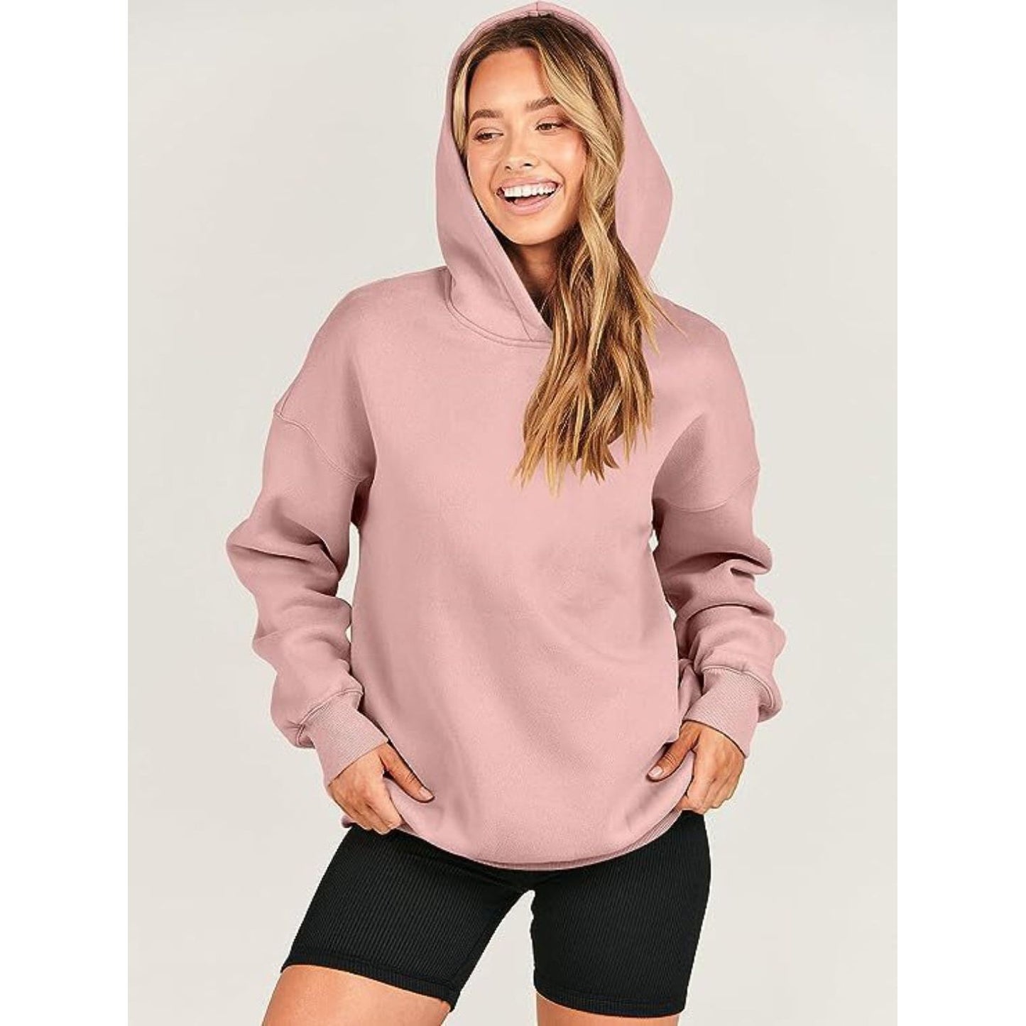 Dropped Shoulder Long Sleeve Hoodie